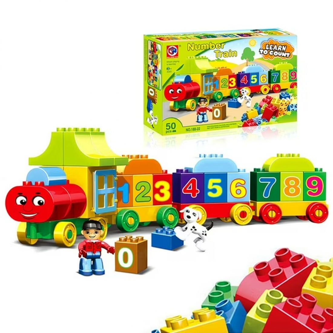 Tren Bloques Construcci�n Mundo Toys 50 Piezas